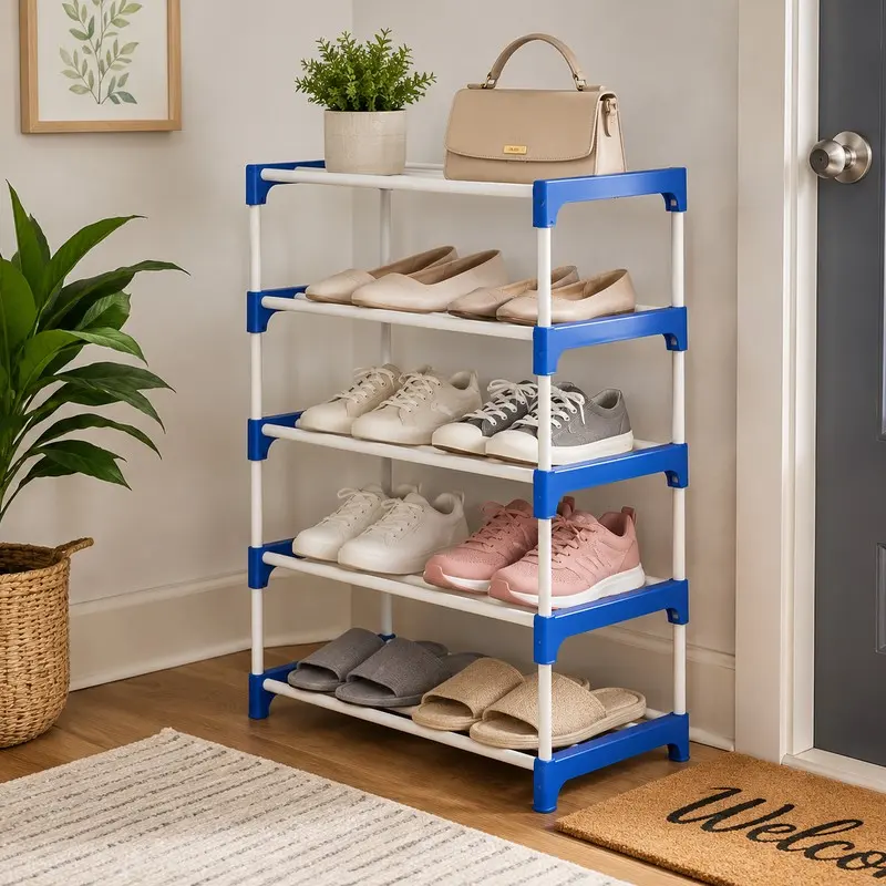 Step Nest 5 Tier Shoe Racks - White