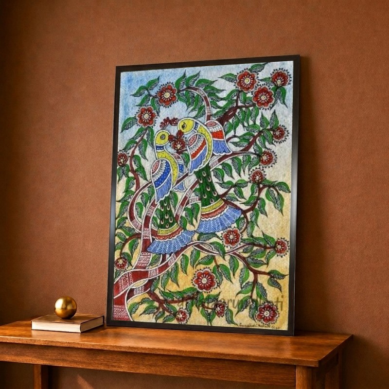 Lovebirds Tree Canvas Wall Painting