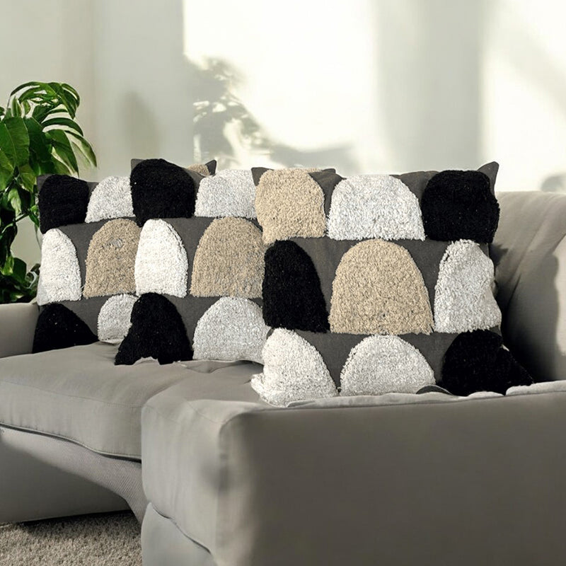 Stone Weft Tufted Cushion Cover Set - Set Of Three