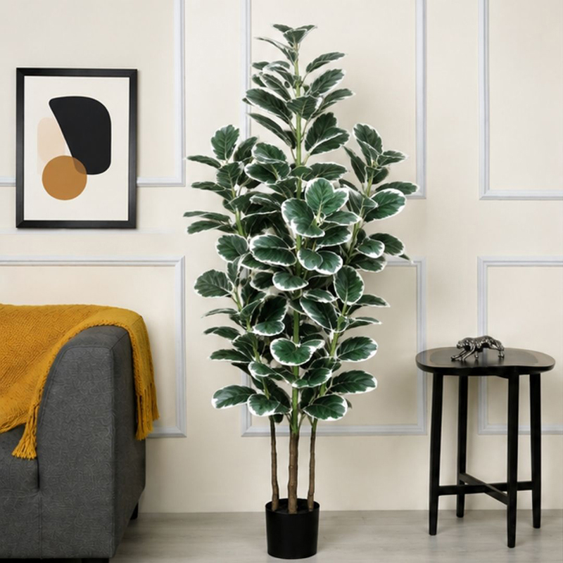 160 cm (5.2 ft) Verdure Bloom Artificial Fiddle Leaf Fig Tree With Black Plastic Pot