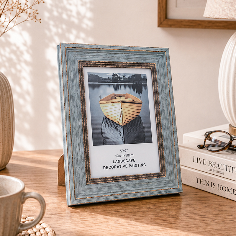 Verdant Charm Memory Photo Frames - Grey,Gold