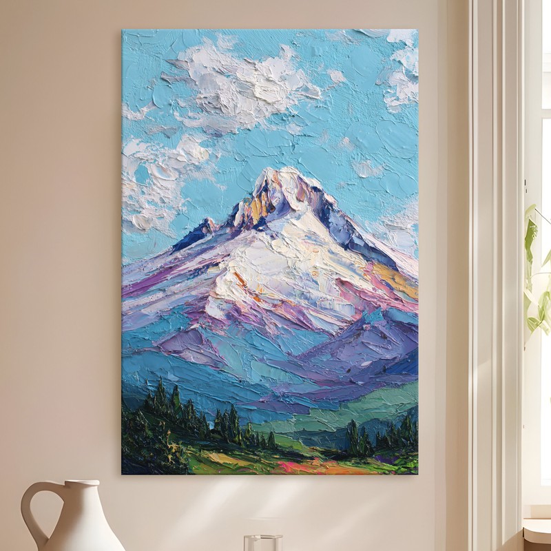 Snowy Summit Gallery Wrapped Canvas Wall Painting