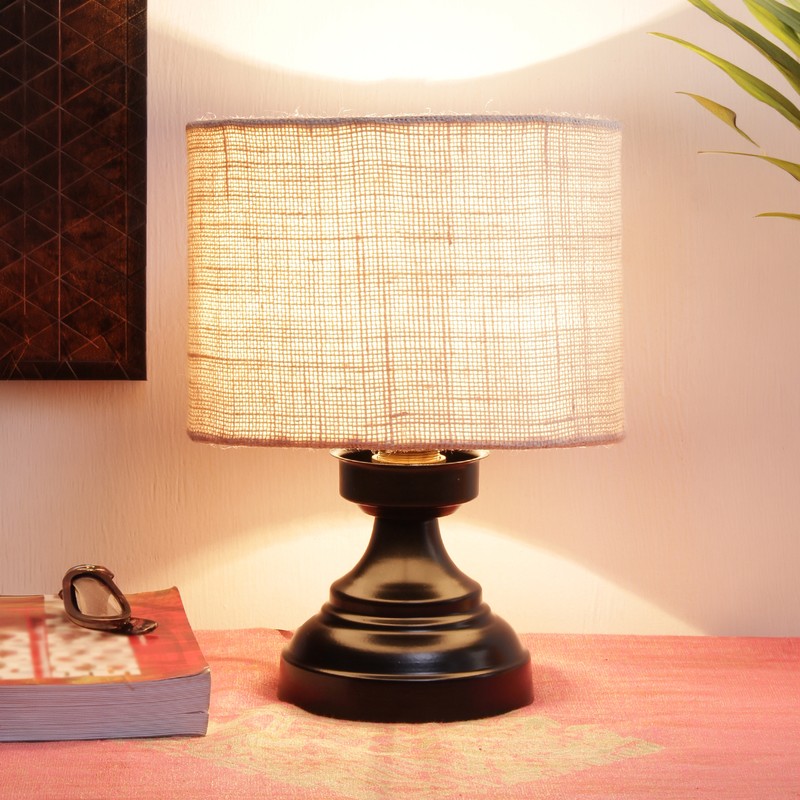 Strigosa Jute Table Lamp - Black