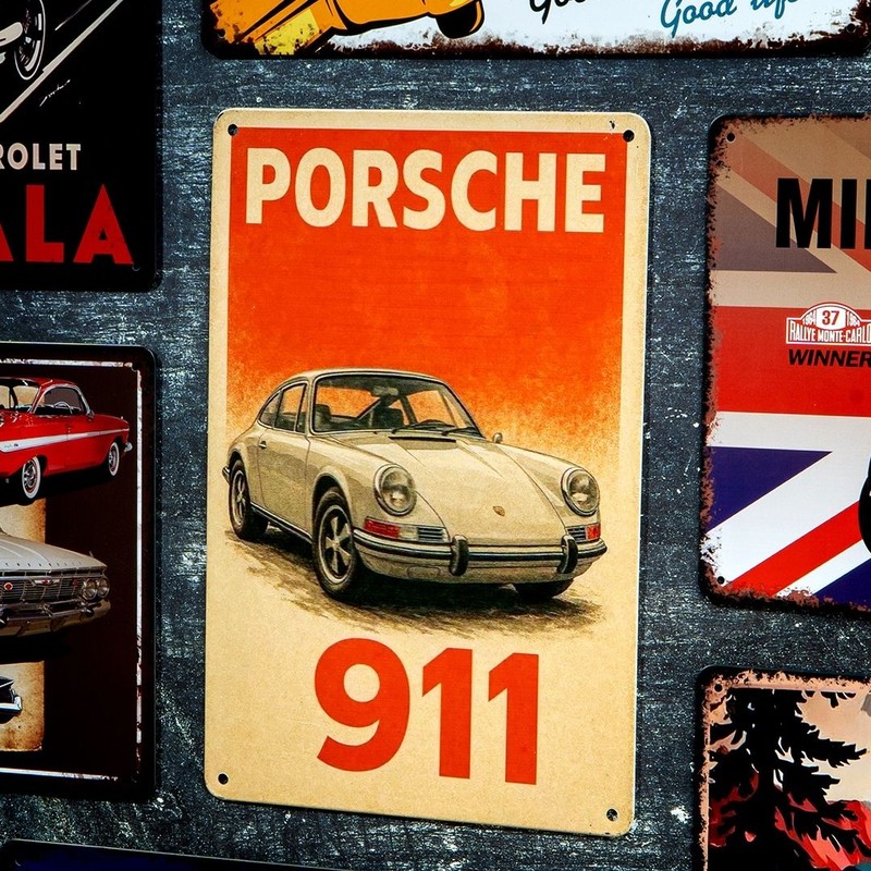 Porsche 911 Metal Wall Accent