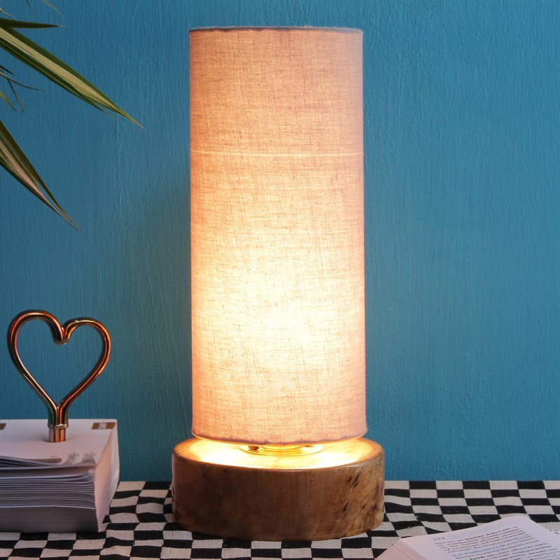 Fulgor Wooden Table Lamp - Grey