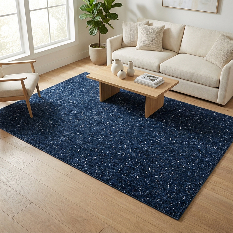 Cosmos Soft Touch Anti Skid Carpet - Blue - 3 x 5 ft