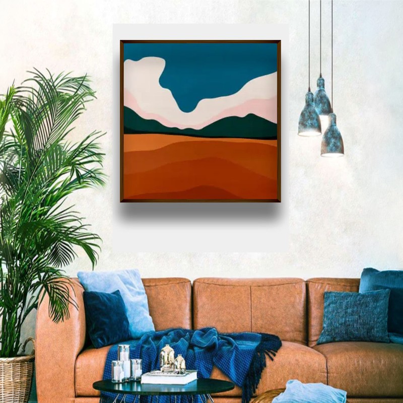 Teal & Terra Canvas Wall Painting
