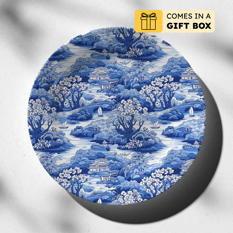 Chinese Blue Willow Wall Plate - Medium