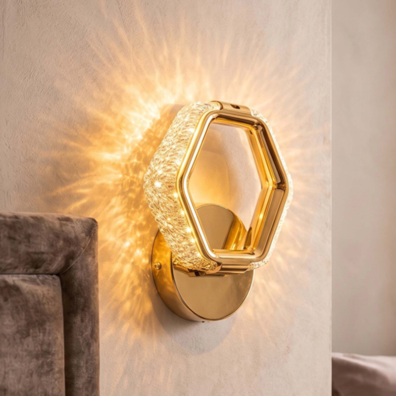 Iris Crystal Pail Metal Wall Lamp