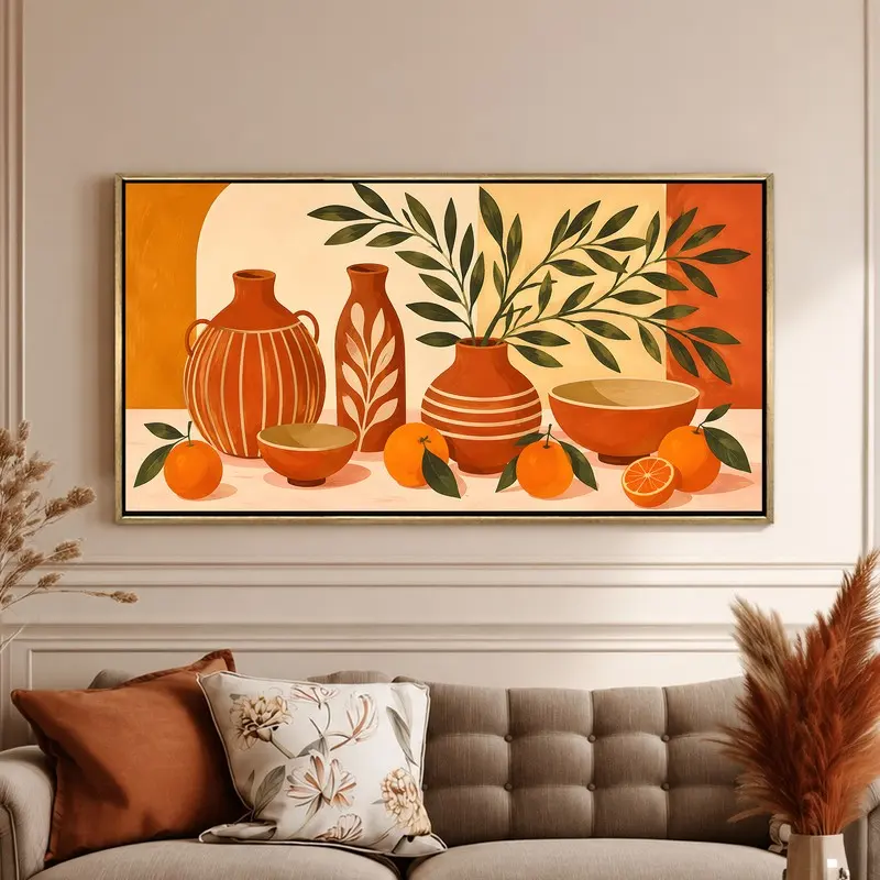 Mediterranean Citrus Still Life Canvas Wall Painting