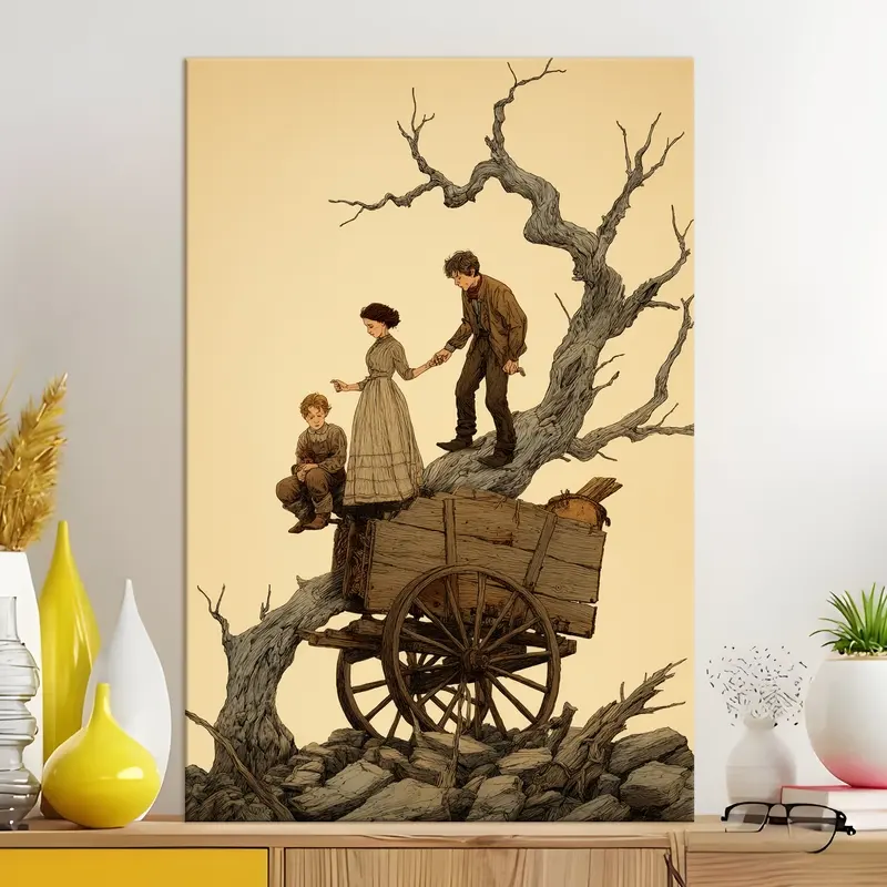 Wagon Tree Adventure Canvas Wall Painting