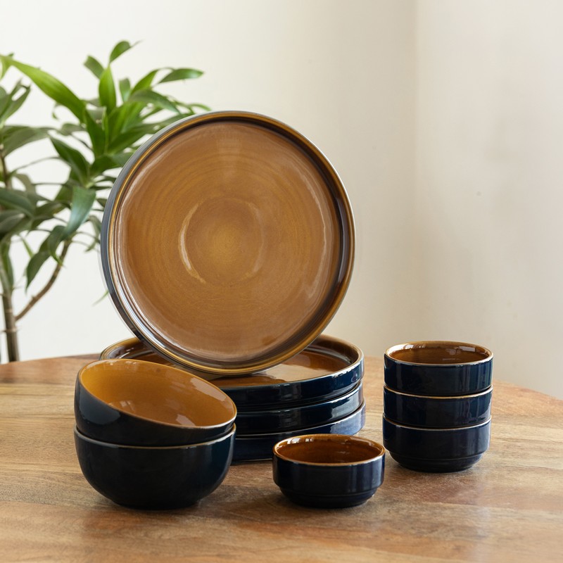 Marina Trench Ceramic Dinner Set - 10 Piece Set - Bundles