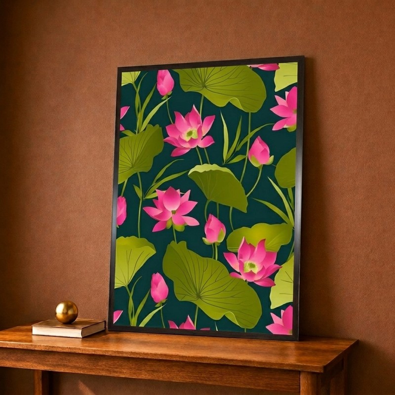 Blooming Lotus Canvas Wall Painting