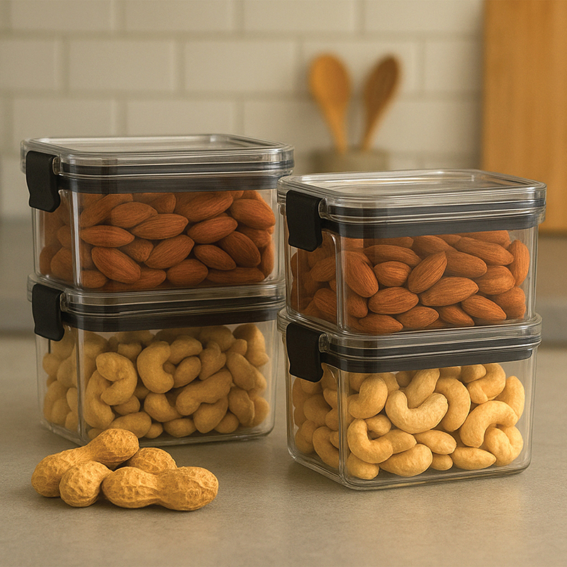 Grain Cove Clear PET Container (460 mL Each) - Set of Four - 460 mL