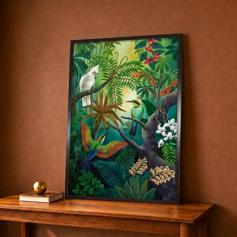 Rainforest Birds Haven Canvas Wall Painting