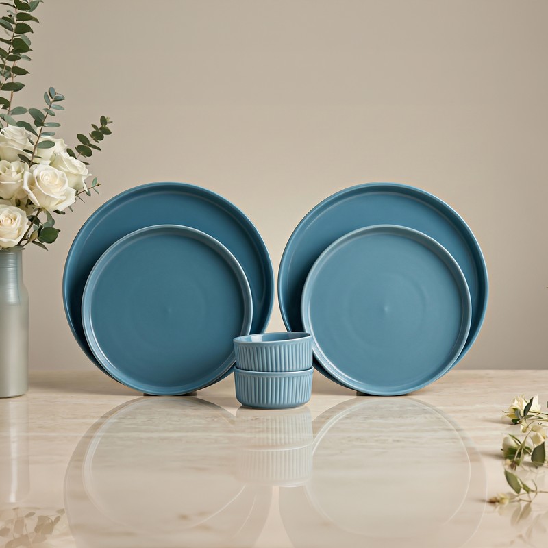 Chiswick Porcelain Dinner Set (Blue) - 6 Piece Set