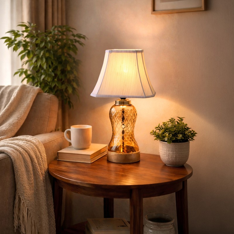 Diatreta Wooden Table Lamp - Beige
