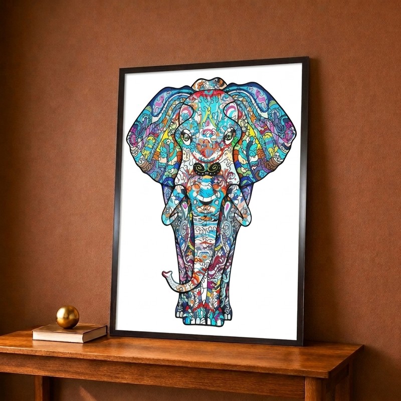 Colorful Tribal Elephant Canvas Wall Painting