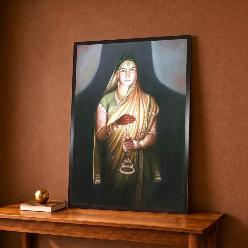 Ethereal Woman With Lamp Canvas Wall Painting