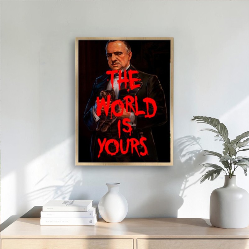World Is Yours Wall Painting With Frame