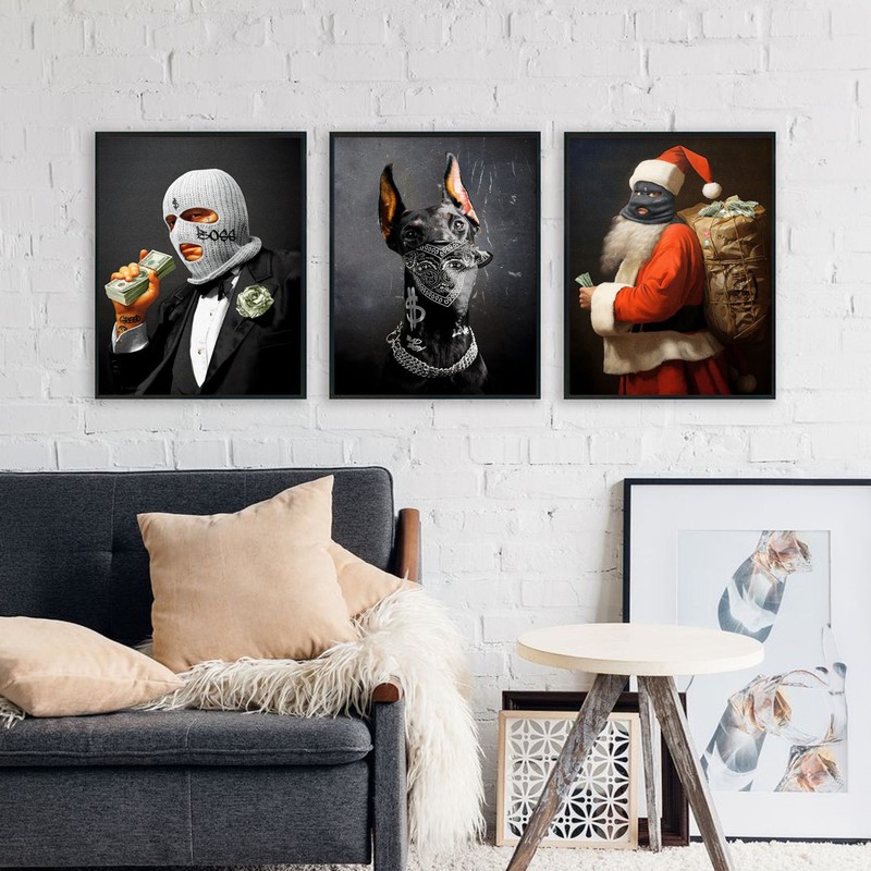 Holiday Trio Wall Painting With Frame - Small