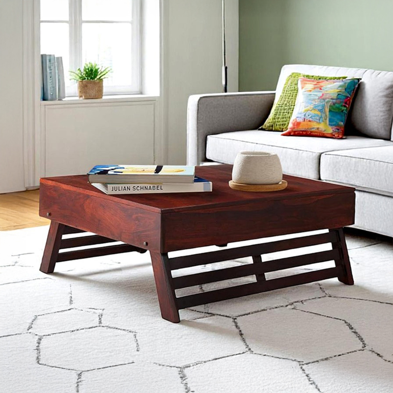 Servon Sheesham Wooden Center Table - Deep Brown
