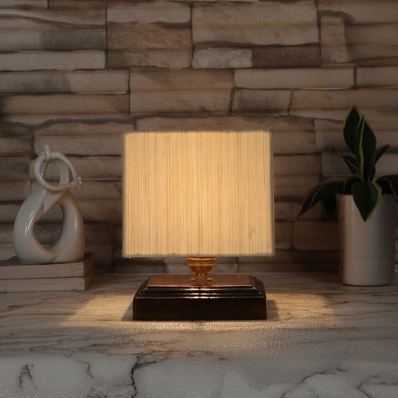 Cedrela Wooden Table Lamp - Beige