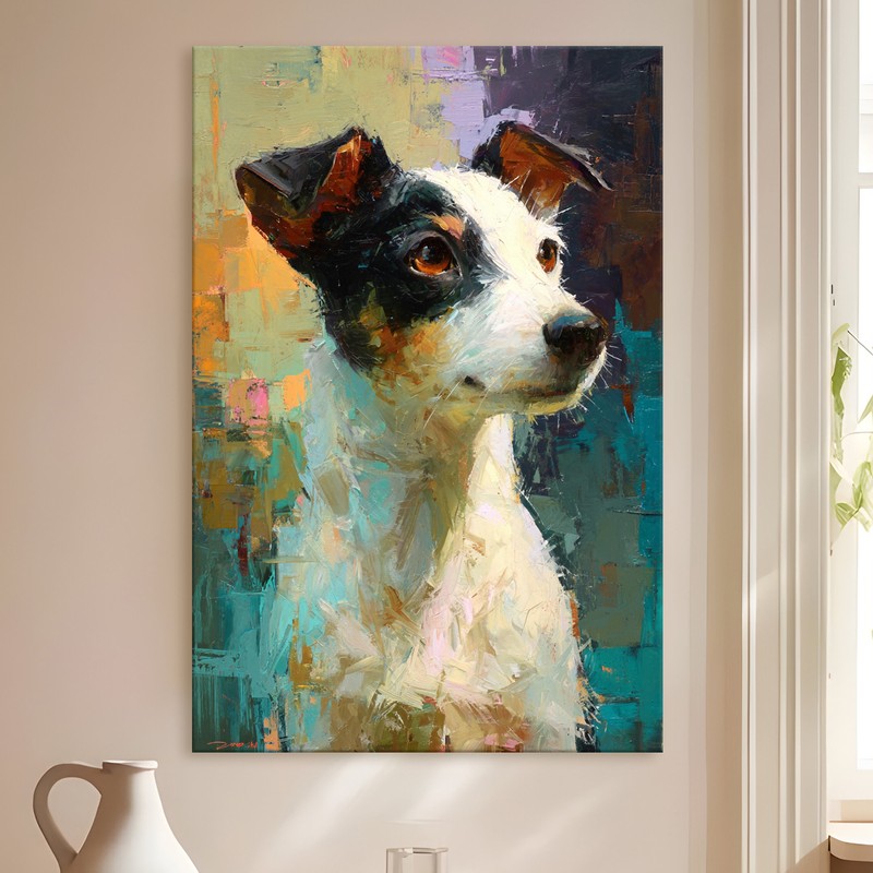 Painterly Pup Gallery Wrapped Canvas Wall Painting