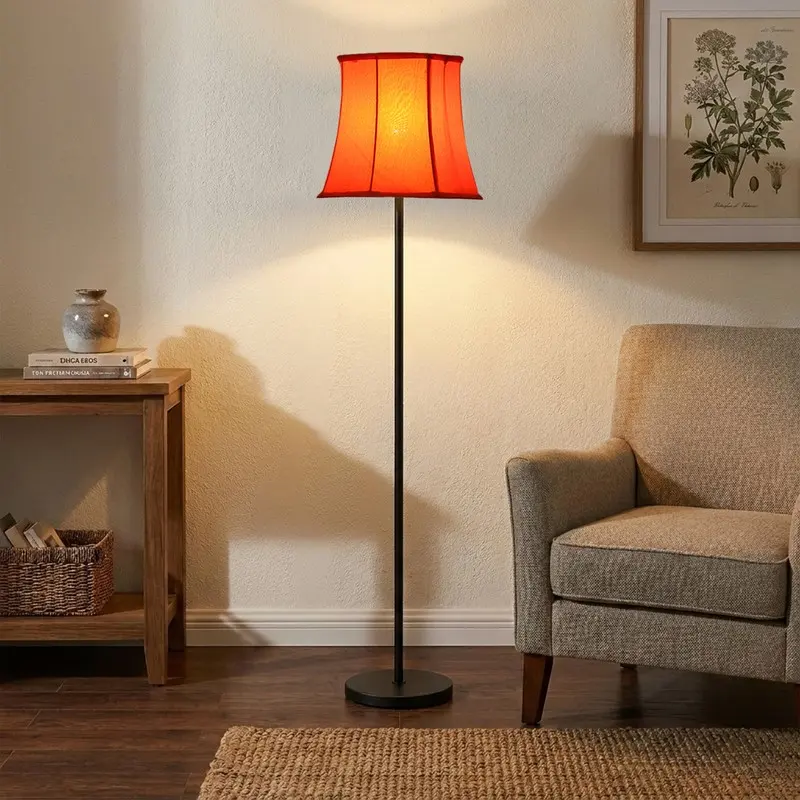 Tangerine Shine Cotton Floor Lamp