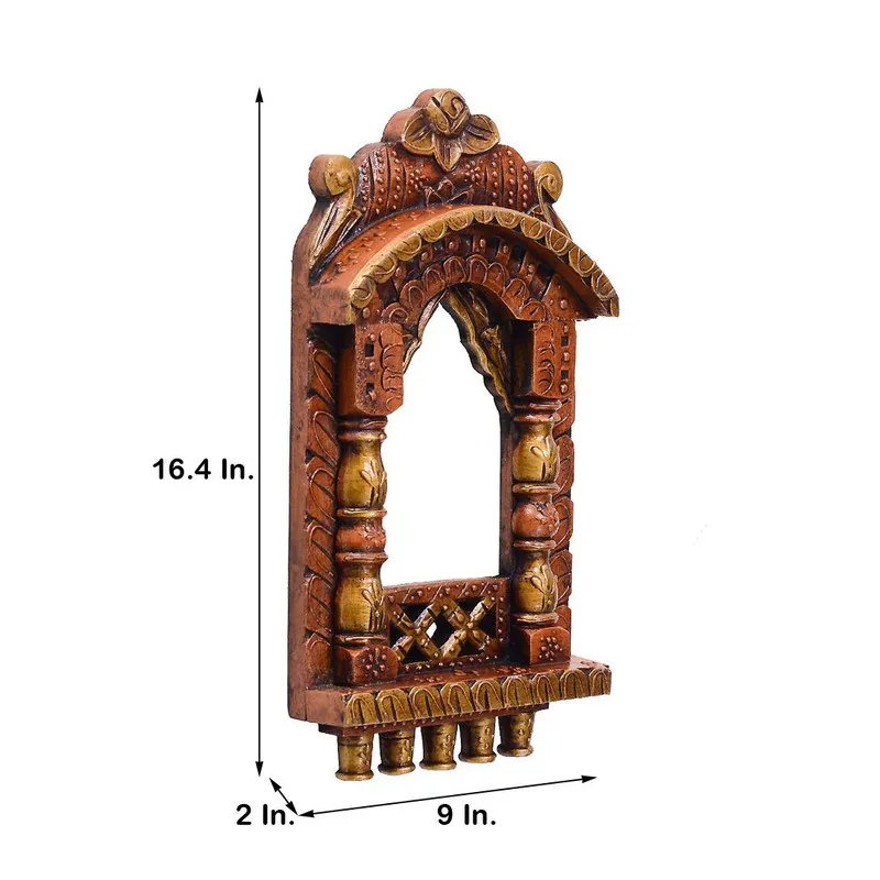 Angled view of archway wall accent with size markers shown