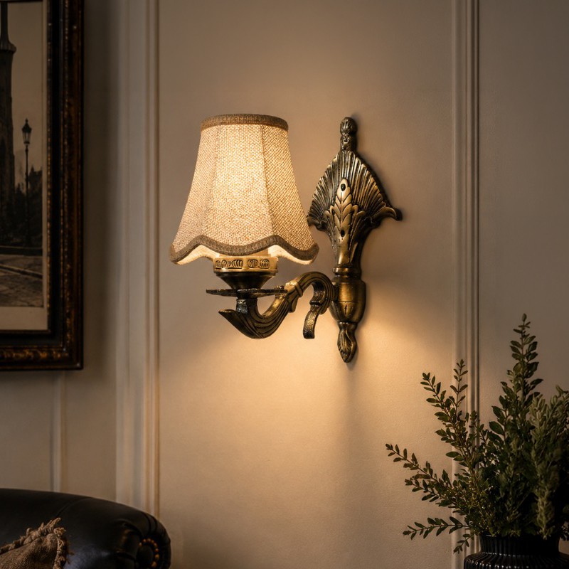 Oldworld Lume Jute Wall Lamp - Beige