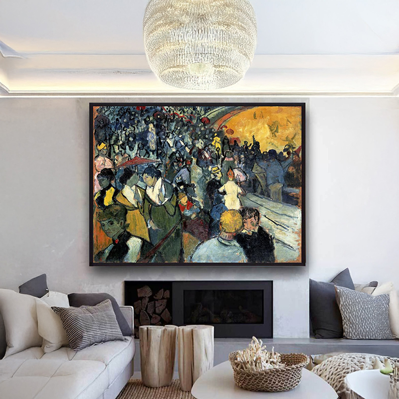 Dance Hall at Dusk Canvas Wall Painting With Frame - Small