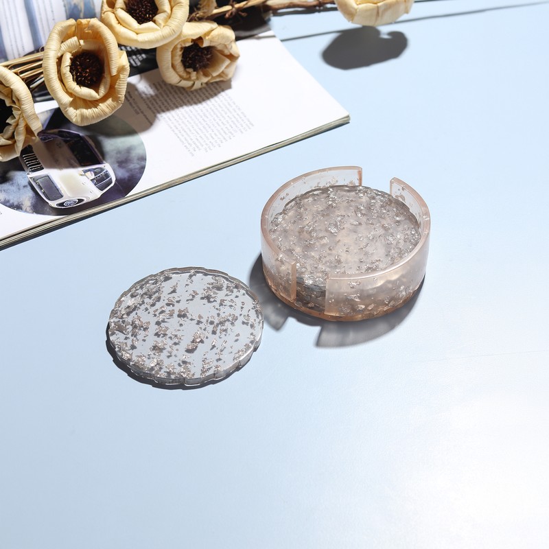 Tivoli Resin Coasters With Stand - Four Piece Set