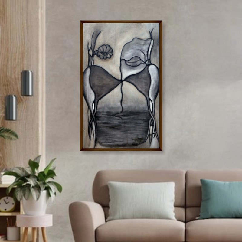 Poetic Embrace Canvas Wall Painting - Small