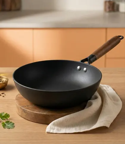 Cast Iron · Acacia Wood