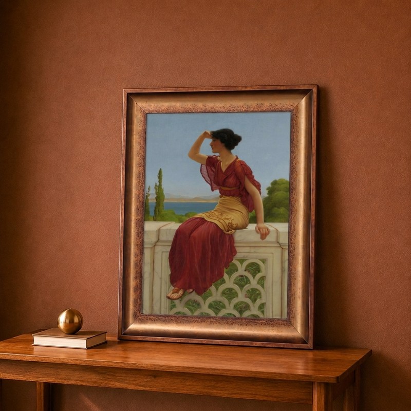 Waiting Lady Canvas Wall Painting