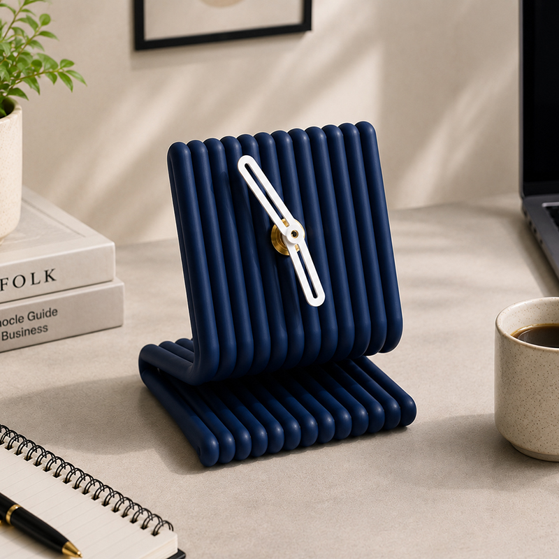 Chair Design Table Clock - Blue