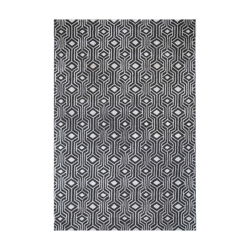 Jaipur Rugs Guilloche Hand Tufted Carpet - Grey, Black - 5 x 8 ft