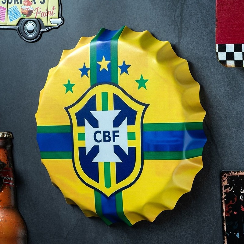 Brazil Football Metal Wall Accent