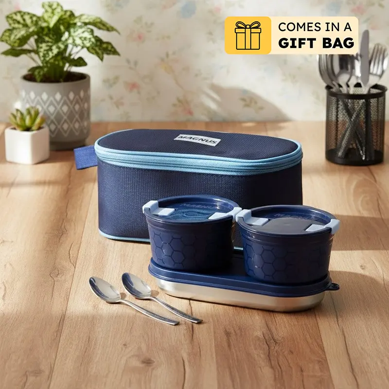 Lunex Easy Lunch Box with Lunch Bag - Four Piece Set - Bundles