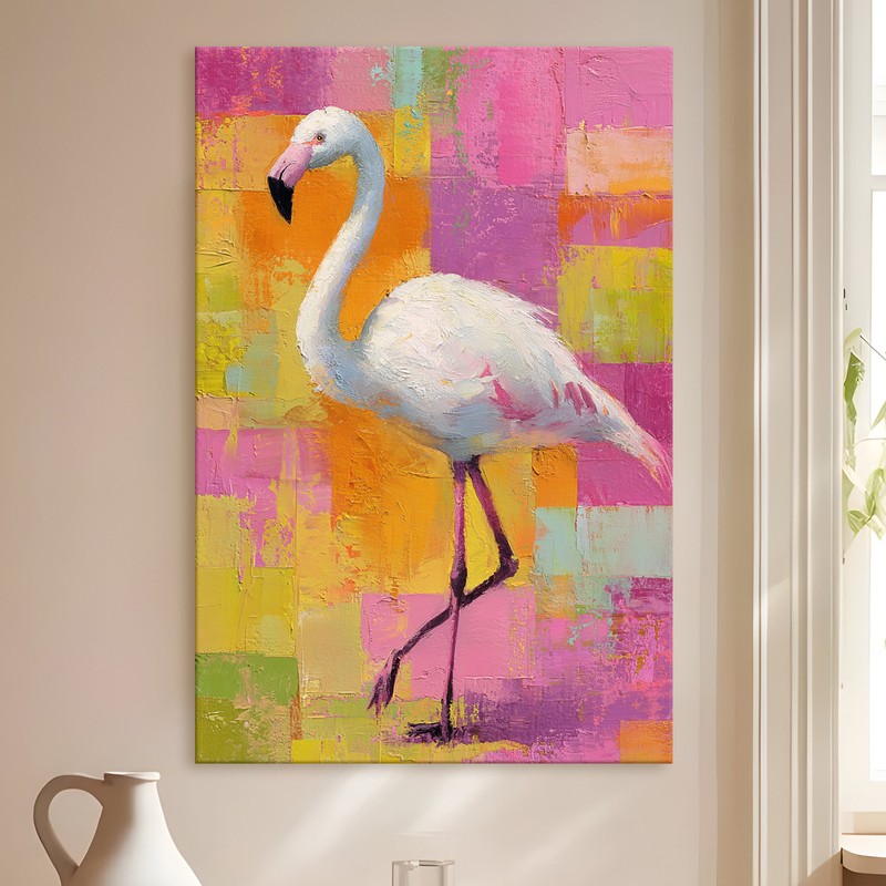 Pop Flamingo Gallery Wrapped Canvas Wall Painting