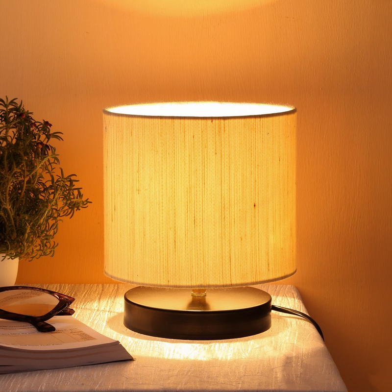 Osnaburg Wooden Table Lamp - Beige