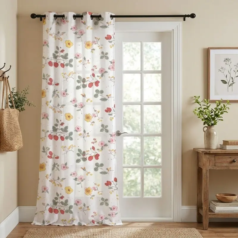 Rosevine Printed Cotton Curtain