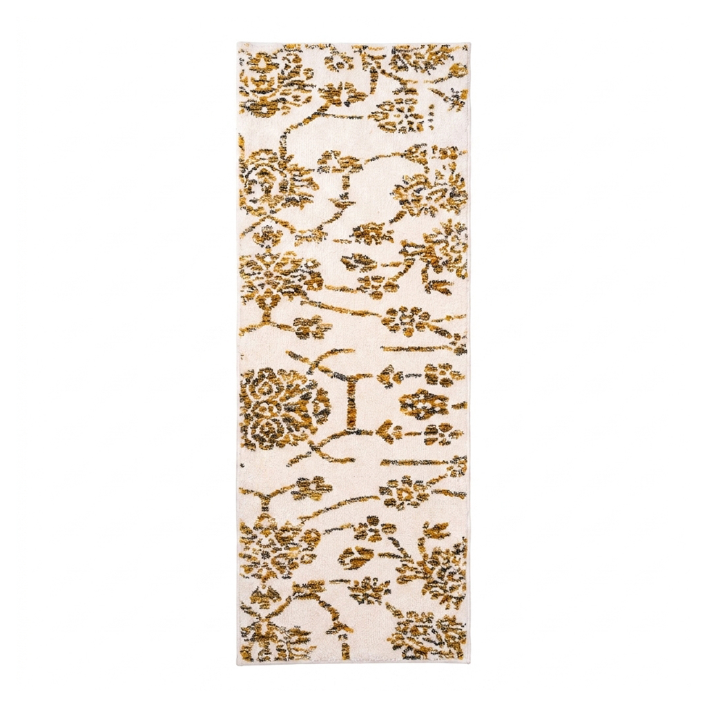 Flora Anti-Skid Runner - Ivory - 2 x 5 ft