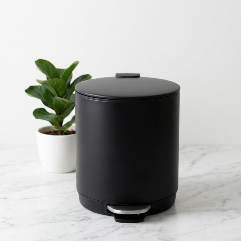 Elite Hygiene Metal Dustbin (Black) - 5 L