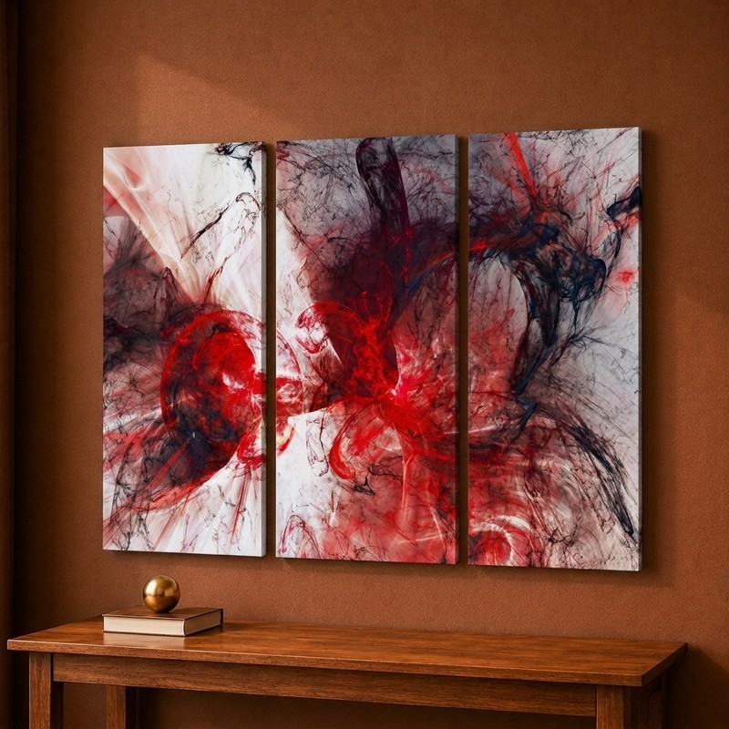 Scarlet Fusion Canvas Wall Painting