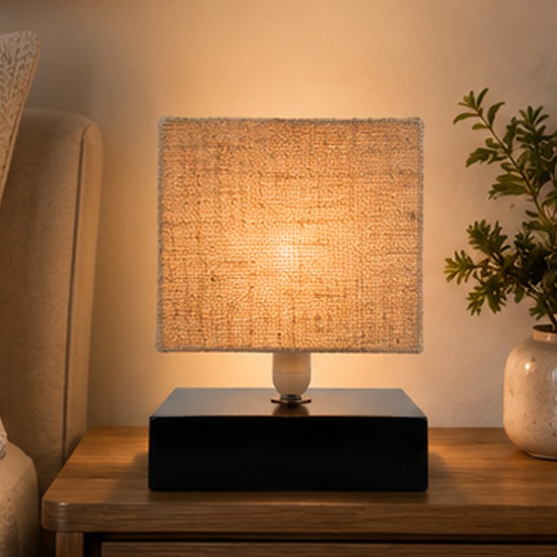 Cubique Wooden Table Lamp - Brown