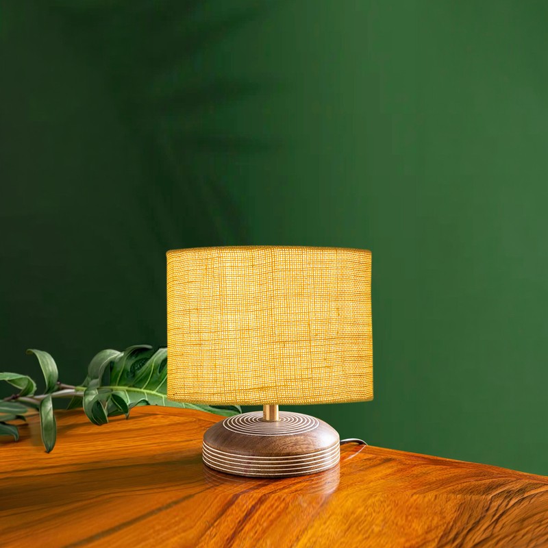 Vireo Wooden Table Lamp - Yellow