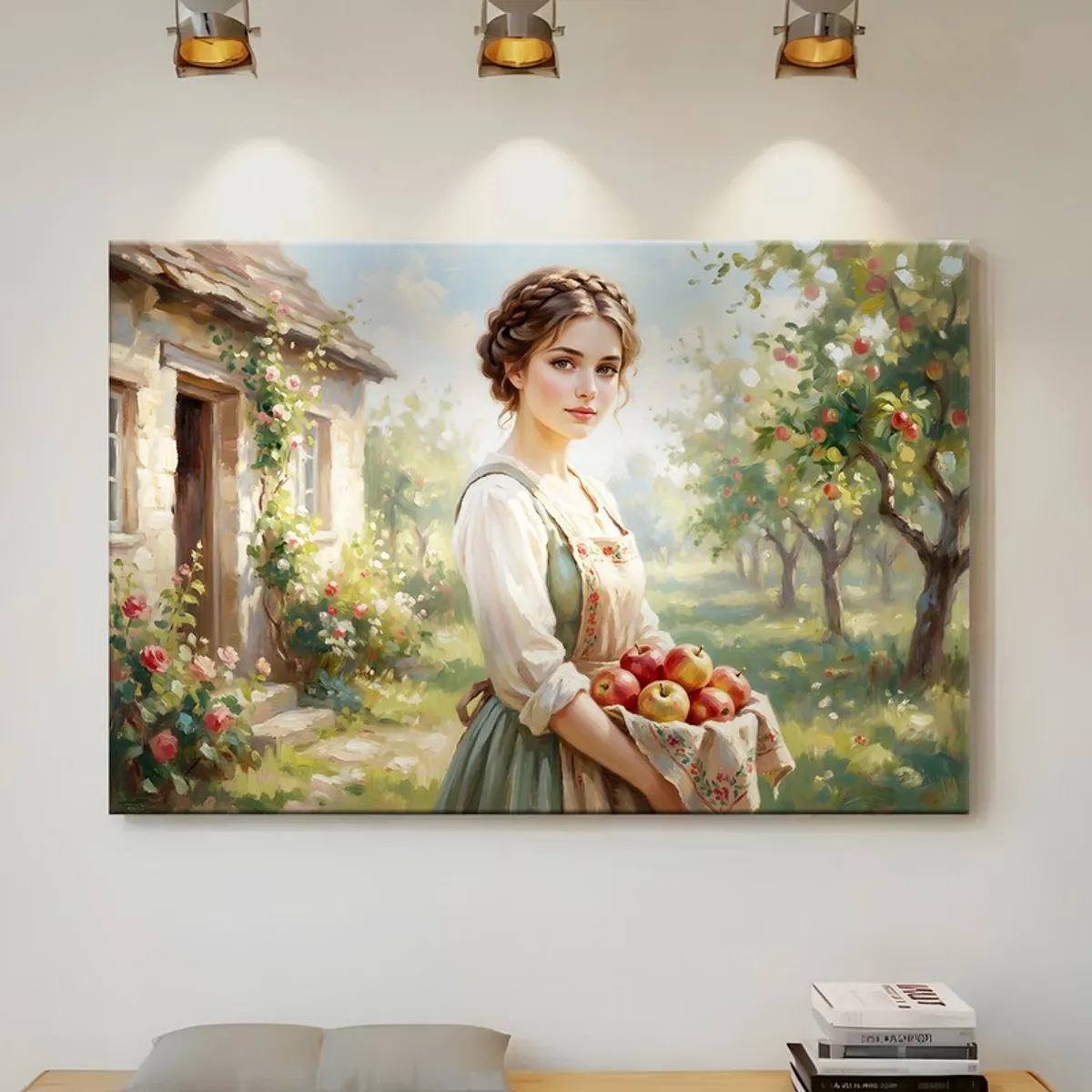 Victorian-style gallery-wrapped canvas wall art displayed on a wall