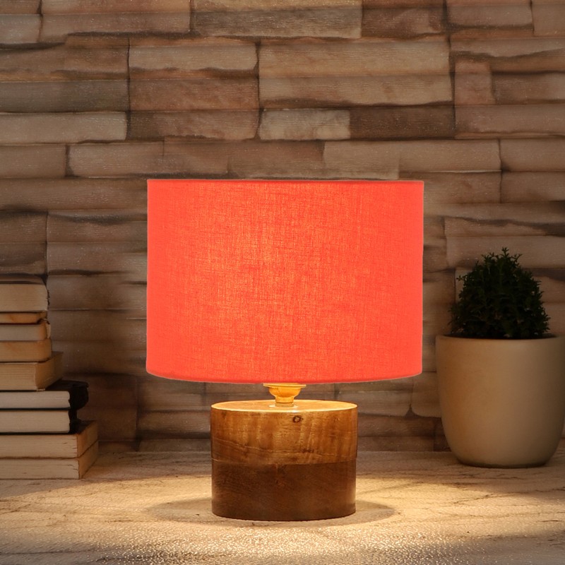 Periderm Wooden Table Lamp - Orange